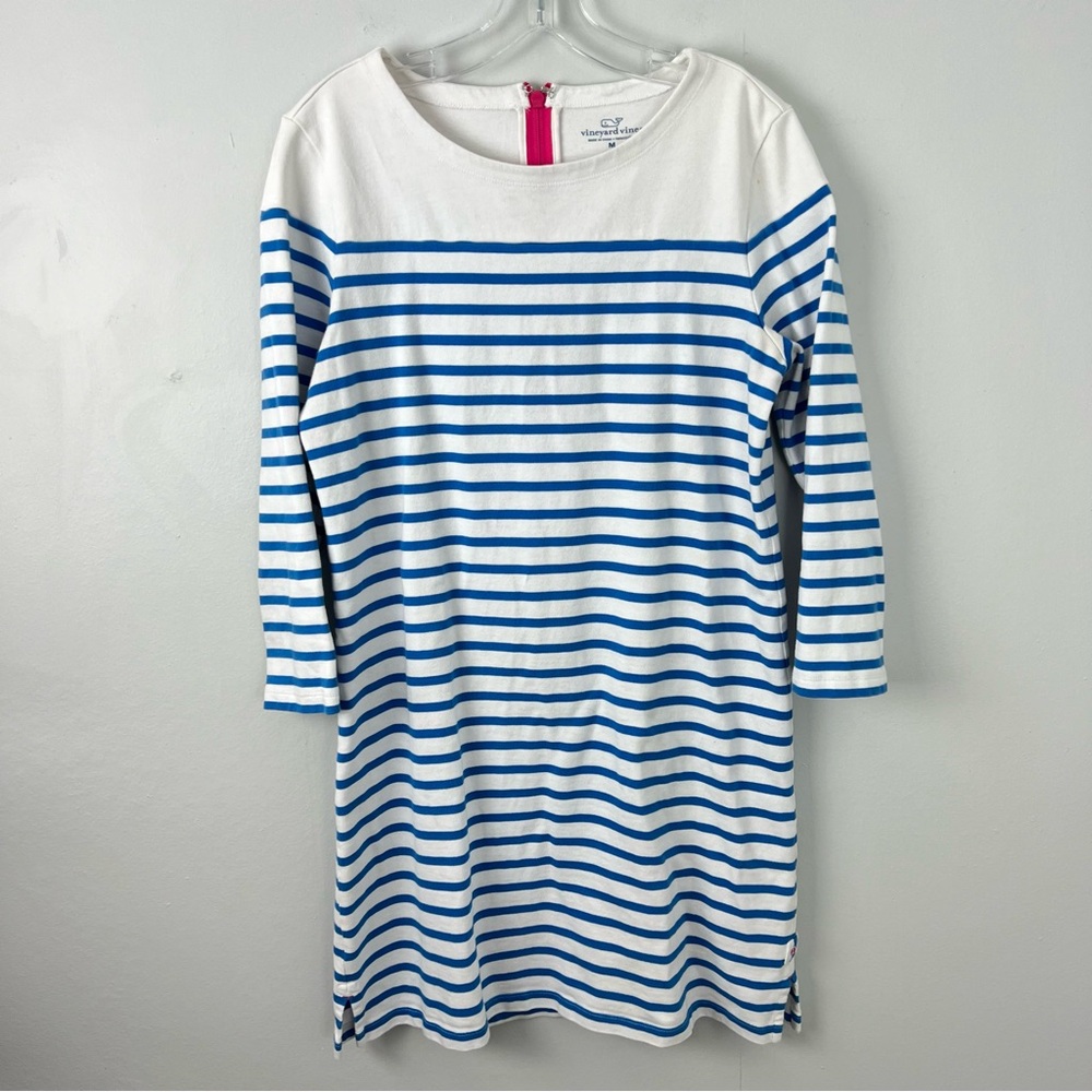 Vineyard Vines Cotton Blue and White Striped Dress